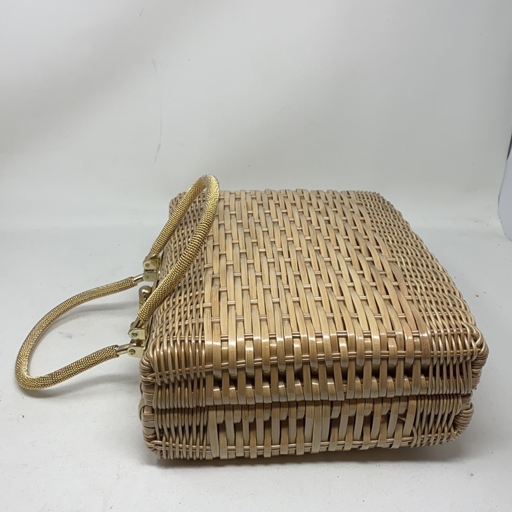 Vintage Structured Large Rectangle Woven Purse - image 3